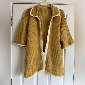 MORGAN FACTORY mustard open knit cardigan S M L XL